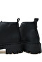 Women's Flat Black Elastic Lace-Up Casual Boots - 6