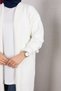 Women's Shawl Collar Long Knitwear and Bearded Furry Cardigan - 2