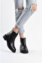 Women's Lamartine Black Leather Classic Flat Short Ankle Winter Boots - 6