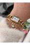 Chain Steel Cord,3 Atm Yellow Color Kadı Wristwatch,Bracelet - 3