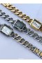 Chain Steel Cord,3 Atm White Dial, Silver Yellow Women's Wristwatch, Bracelet