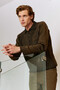Men's Polo Neck Mink Sweater with Pockets Patterned Steel Knit Classic Fit - 5205F