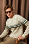 Men's Crew Neck Stone Sweater Knitwear Thessaloniki Knitted Patterned Classic Fit - 5245C