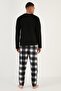 Plaid Regular Fit Crew Neck Winter Fleece Pajama Set Men's Pajama Set 609610013W4 - 6