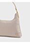 Women's Zipper Closure Ck Logo Short Strap Beige Shoulder Bag - 5