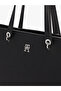 Women's Logo Leather Card Compartment Daily Use Black Shoulder Bag Aw0Aw15178-Bds - 3