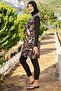 23136-12 Women's 0 Collar Parachute Fabric Full Hijab Swimsuit - 2