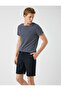 Men's Adult Gray Striped Shorts & Bermuda - 2