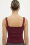 Women's Burgundy 95% Cotton Square Neck Strap Body - 2
