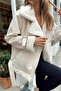Women's Leather Suede Coat with Rapped Belt Detail