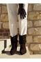 Nomi Rome Coffee Suede Genuine Leather Pointed Toe Women's Heeled Boots Short - 3
