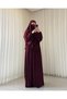 Medina Silk Souffle Dress Veil Set, Hajj Umrah Women's Ferace Set, Hijab Dress Set (3 Pieces)