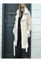 Women's Premium Quality Suede Fur Beige Coat - 5