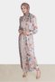 Patterned Chiffon Dress with Bow Detail 42620 - 2