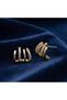 Women's Gold Color Claw Zircon Stone Earrings – Shiny, Modern and Elegant