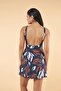 2540-923 Women's Leaf Patterned Skirted Swimsuit - 7