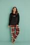 13309-6 Women's Keep Push Velvet Long Sleeve Pajamas Set - 2