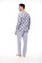 1407 Men's Large Size Long Sleeve Checked Button Pajama Suit - 3