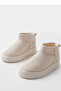 Panna Mini Women's Winter Cream Suede Short Boots with Fur Inside - 4