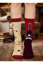 Left and Right Wine Patterned Socket Socks