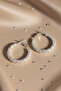 Women's Textured Hoop Earrings / Sparkling Earrings