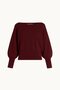 6988 Women's Asymmetrical Rib Cut Boat Neck Knitwear Sweater Burgundy