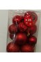 Christmas Tree Ornament 20 Pieces with Snowy Pattern Red 37386 - 6