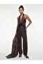 Degaje Halter Neck Sequin Beaded Crop Blouse - 2