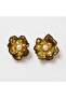 Large Gold Black Framed Pearl Women's Earrings - 3