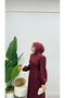 Balloon Sleeve Hijab Dress with Waist Tie - 7