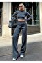 Italy Cut Full Reglan Finger-Pass Crop Pants Suit