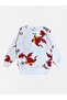 Boys' 100% Cotton Fleece-Lined Yellow Red Dragon Patterned White Long Sleeve Pajama Set - 4