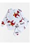 Boys' 100% Cotton Fleece-Lined Yellow Red Dragon Patterned White Long Sleeve Pajama Set - 2
