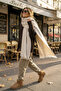 Viral Soft Touch Tassel Detailed Wool Textured Sand Beige Winter Shawl / Long Scarf