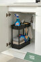 Multi-Purpose 2-Tier Sink Organizer - under Counter Organizer with Hangers, Bathroom and Kitchen Organizer with Non-Slip Base - 3