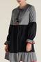 Wide Cut Tunic with Collar Laces Detail 4593 - 4