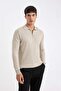 Standard Fit Polo Collar Half Zipper Premium Knitwear Sweater D0621Ax25Au - 3