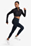 Printed Waist-Cinching Sports Leggings Black - 3