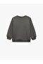 Long Sleeve Raised Crew Neck Bow Printed Sweatshirt - 2