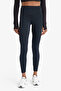 Printed Waist-Cinching Sports Leggings Black - 4