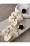 White Big Flower Brand Gold Earrings - 4