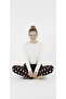 Black Red White Heart Pattern Comfortable and Soft Winter Fleece Women's Pajama Bottoms - 4