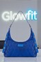 Women's Cobalt Blue Quilted Patterned Baguette Shoulder Bag, Hand and Shoulder Bag Suitable for Daily Use - 7