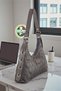 Women's Anthracite (Dark Gray) Quilted Patterned Hand and Shoulder Bag Suitable for Daily Use - 4