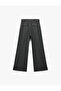 Viscose Blend Wide Leg Trousers with Belt Detail and Metal Accessories - 4