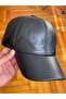100% Genuine Leather Made in Turkey Sports Hat Black Leather Hat Leather Cap Leather Cap Adjustable - 2