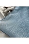 Mineşeşaro Baby Blue Ethnic Monogram Cotton Shawl - 5