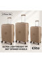 3-Piece Hard-Shell Luggage Set (20/24/28) – Lightweight Spinner Suitcase – Beige Gold