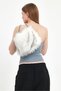 Chain Detailed Angel Baguette Bag / Chain Faux Fur Plush Women's Bag (Length:19 Width:27) - 2