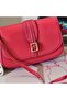 Women's Fuchsia Color Buckle Cross Strap Shoulder Bag - 4